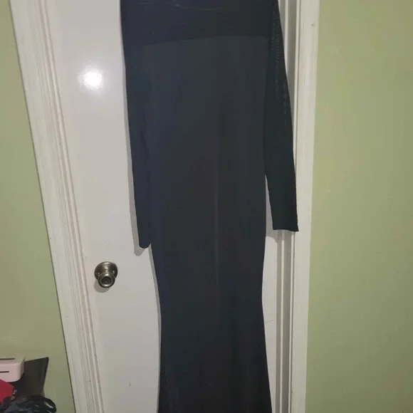 SHEIN Floor Length Black Sheer Maxi Dress in L - Picture 3 of 3